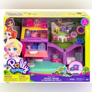 Polly Pocket Pollyville Pocket House with 4 stories, 5 rooms,4 hidden reveals.